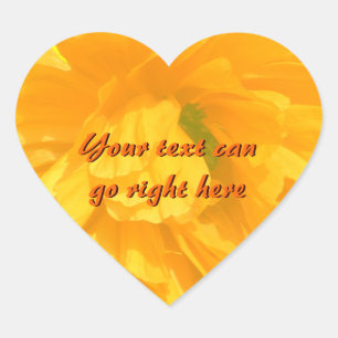 Poppy Petals Heart Stickers