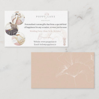 POPPY Pink & Airy Simple Branding Business Card 
