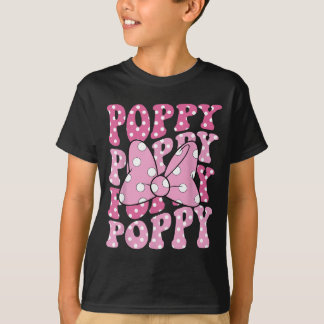 Poppy Pink Bow 1st Birthday Family Matching Theme T-Shirt