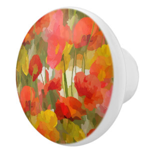 Poppy Power Large Ceramic Knob