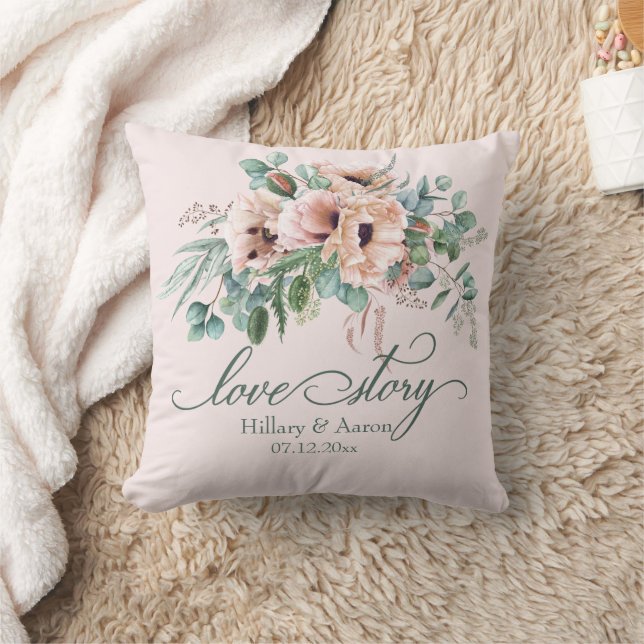 Poppy Radiance "Love Story" Wedding Cushion (Blanket)