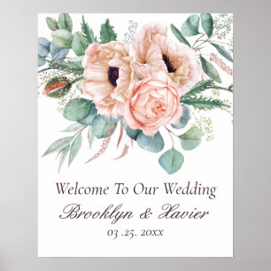 Poppy Radiance Wedding Welcome Poster