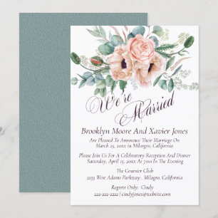 Poppy Radiance We're Married Wedding Announcement