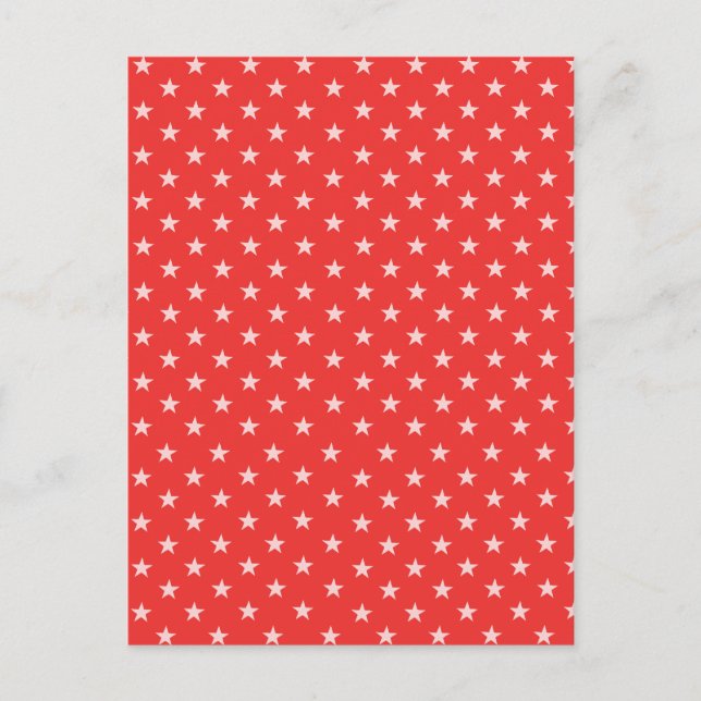 Poppy Red And White Stars Postcard (Front)