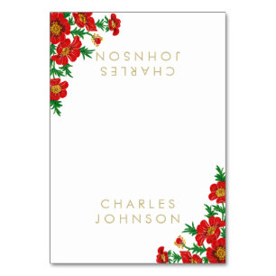 Poppy Red Flowers Place Cards