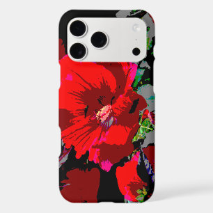 Poppy Red Retro Floral Design
