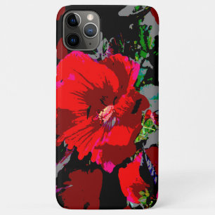 Poppy Red Retro Floral Design iPhone 11 Pro Max Case