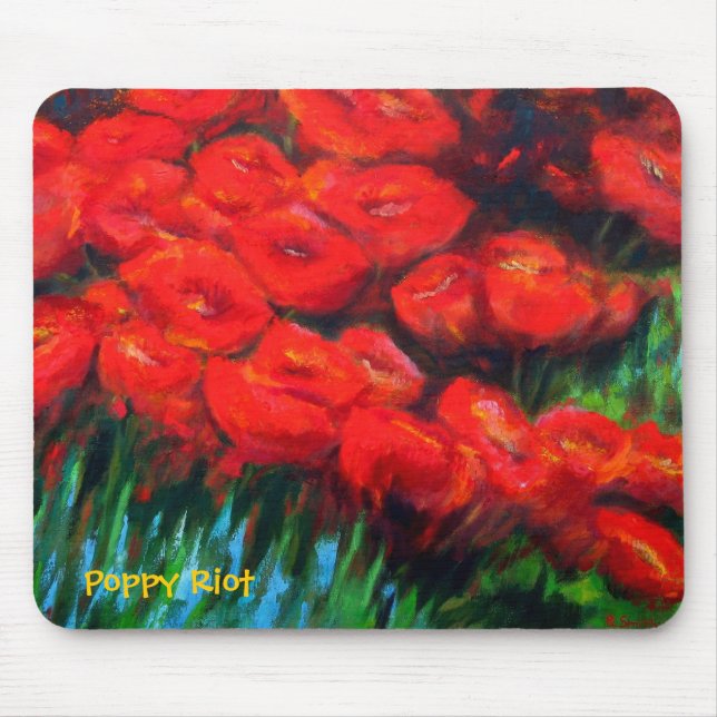 Poppy Riot Mouse Mat (Front)