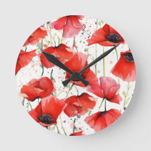 Poppy Round Clock