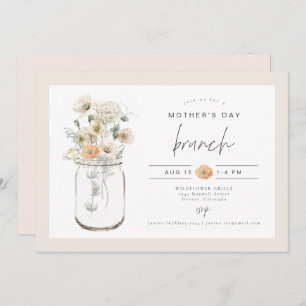 POPPY Rustic Wildflower Mason Jar Mother's Day Invitation