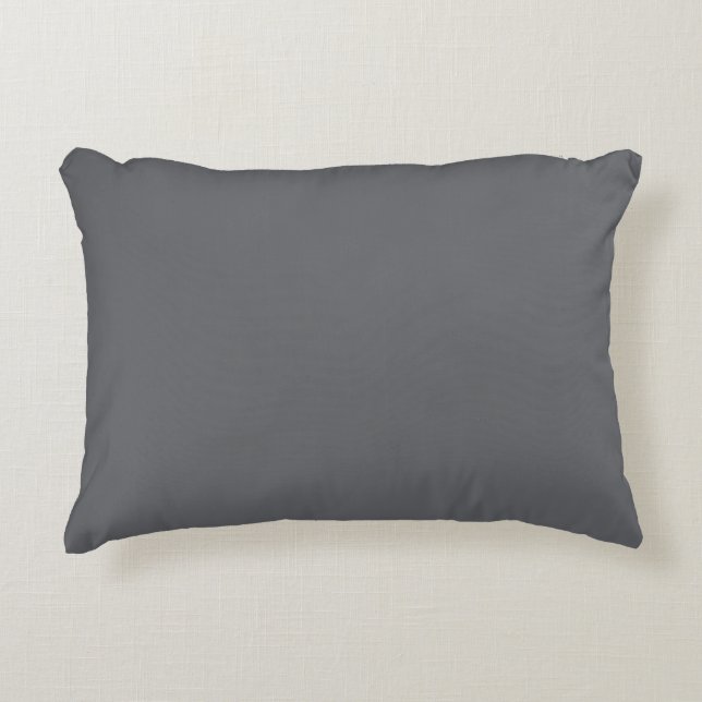 Poppy Seed Grey, Dark Neutral Solid Colour Decorative Cushion (Front)