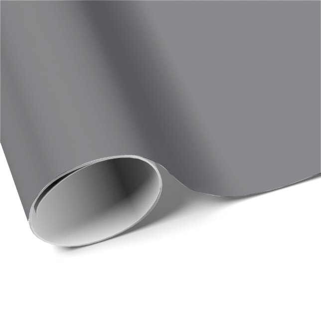 Poppy Seed Grey, Dark Neutral Solid Colour Wrapping Paper (Roll Corner)