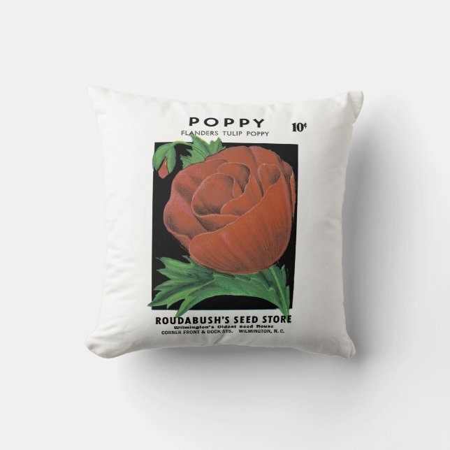 Poppy Seed Packet Label Cushion (Front)