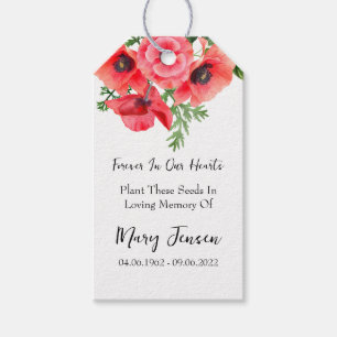 Poppy Seed Packet Memorial Funeral  Gift Tags