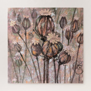 Poppy Seeds - Spring Field - Original Art Painting Jigsaw Puzzle
