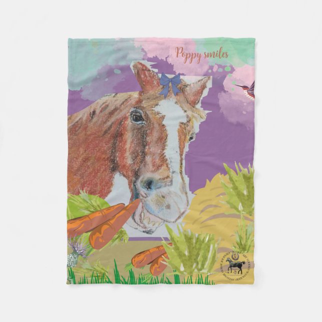 Poppy smiles  fleece blanket (Front)
