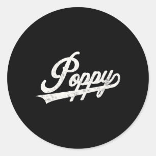 Poppy Style Father’S Day For Papa Grandpa Classic Round Sticker