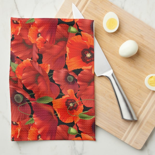 Poppy Tea Towel (Quarter Fold)