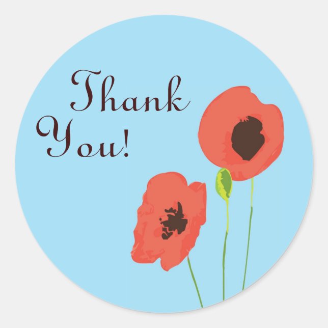 Poppy Thank You Sticker (Front)