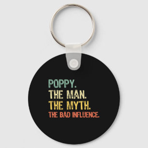 Poppy The Man The Myth The D Influence Funny Retro Key Ring