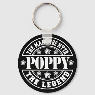Poppy The Man The Myth The Legend Father's Day Key Ring
