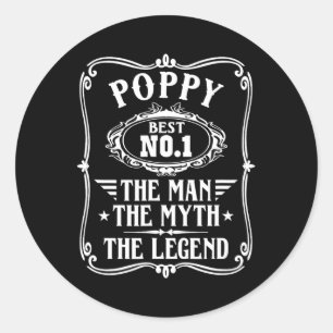 Poppy The Man The Myth The Legend Poppy Classic Round Sticker