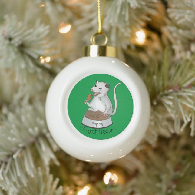 Poppy The Porch Possum Christmas Ornament (Tree)