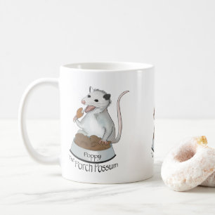 Poppy The Porch Possum Coffee Mug, white Mug