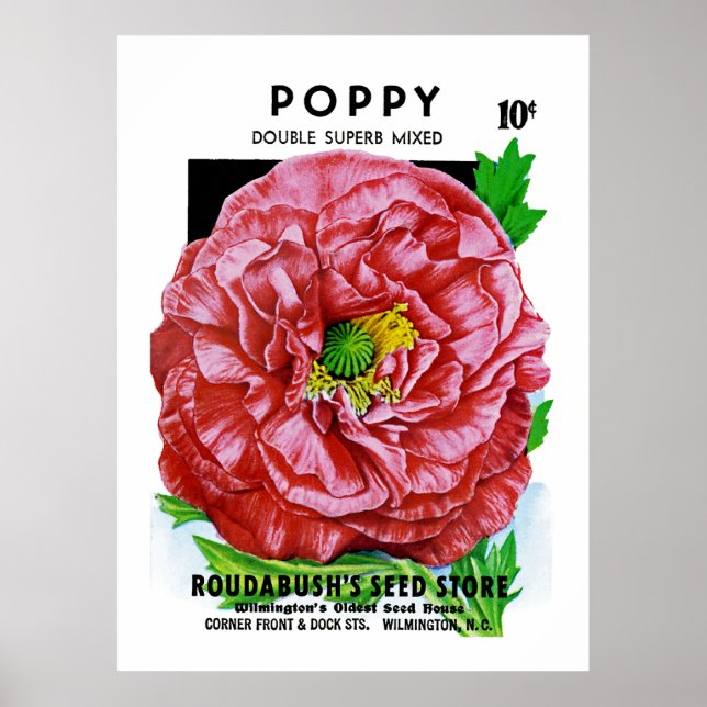 Poppy Vintage Seed Packet Poster (Front)