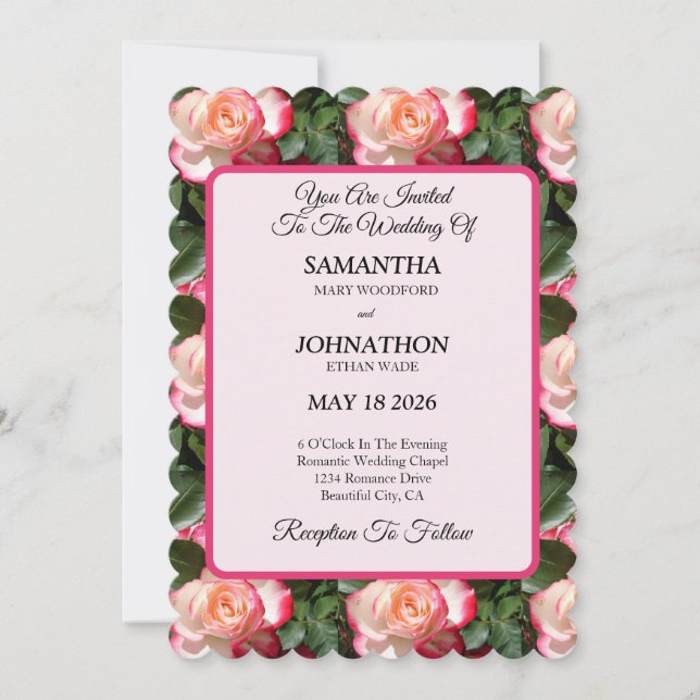 Poppy Watercolor Flower Floral Wedding Invitation (Front)