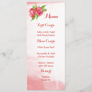 Poppy Watercolor Menus