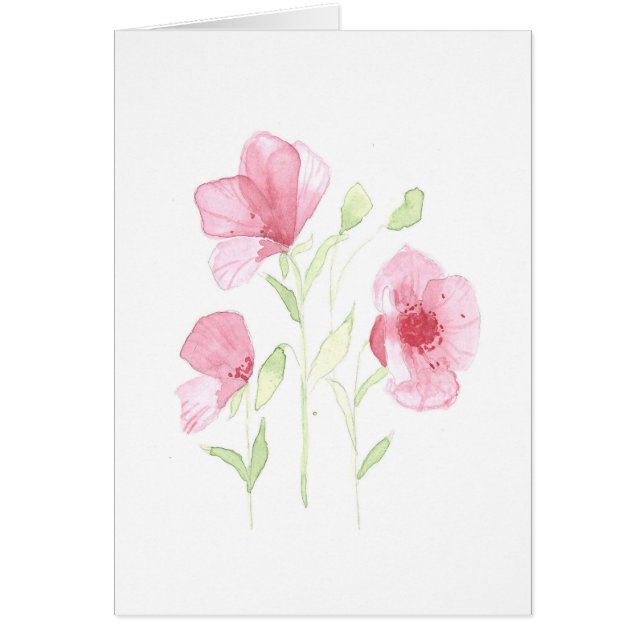 Poppy Watercolor Print Greeting Card (Front)
