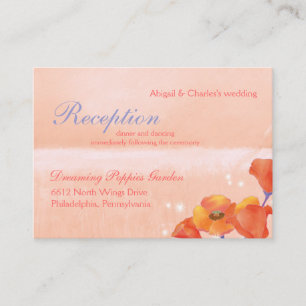 Poppy Wedding Reception or Bridal Registry Enclosure Card