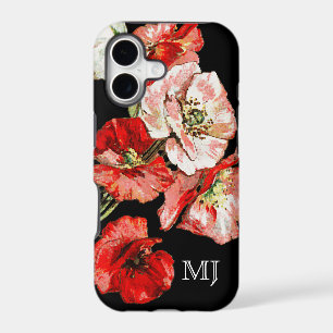 Poppy wild flower monogram