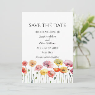 Poppy Wild Flowers Wedding Save The Date