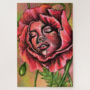 Poppy Woman Puzzle - Painting Art