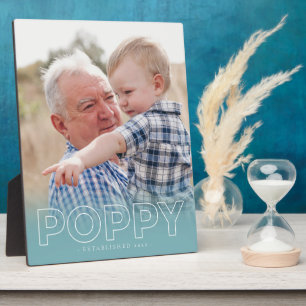 "Poppy" Year Established   Father's Day Photo Plaq Plaque