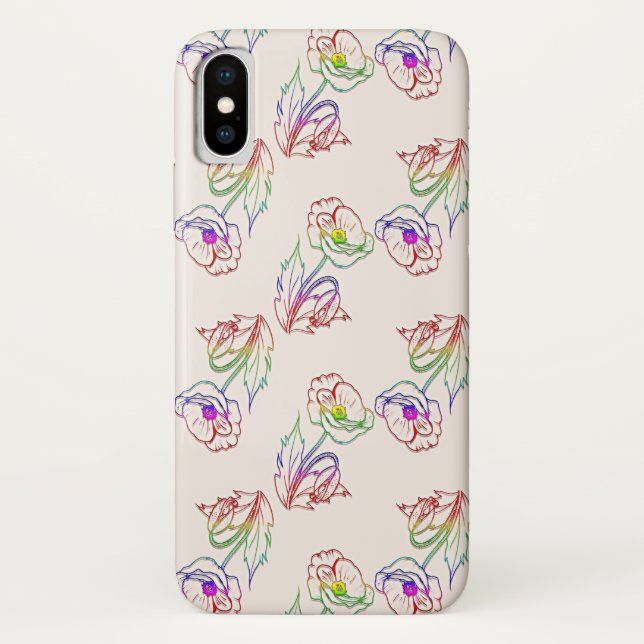 Poppyes floral pattern. Poppy. Case-Mate iPhone Case (Back)
