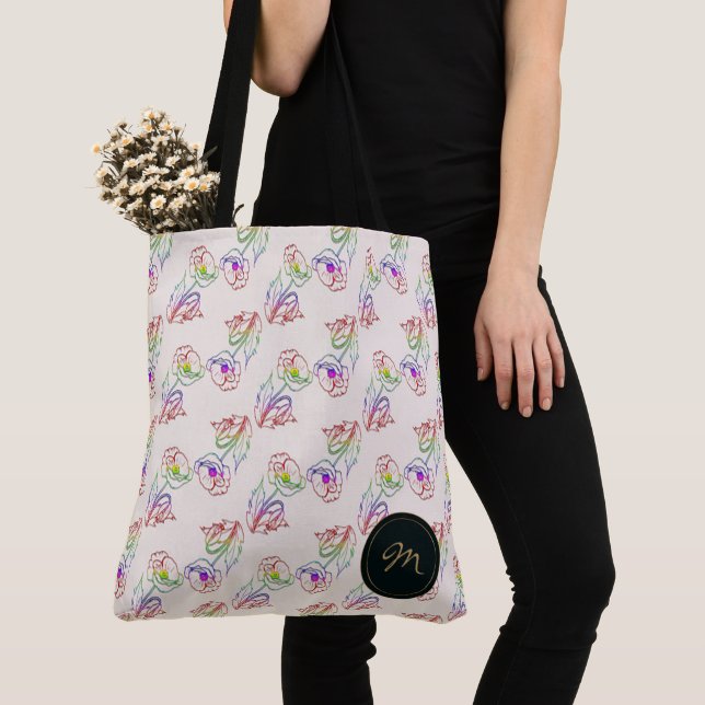 Poppyes floral pattern. Poppy. Tote Bag (Close Up)