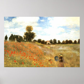 Poppyfield at Argenteuil, Monet Poster