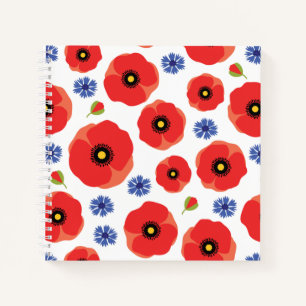 Poppys And Cornflowers Pattern Notebook