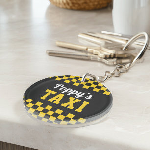 Poppy's Taxi   Funny Grandpa Nickname Key Ring