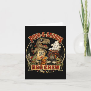 Pops a saurus bbq crew funny dinosaur dad gag joke card