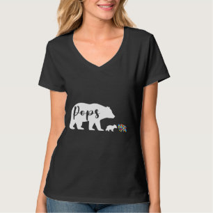 Pops Bear Autism Awareness Love Support Family Aut T-Shirt