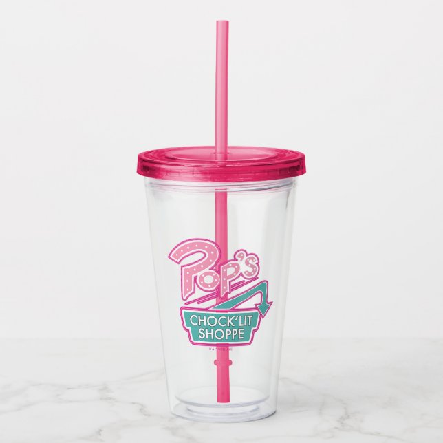 Pop's Chock'Lit Shoppe Pink Logo Acrylic Tumbler (Front)