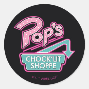 Pop's Chock'Lit Shoppe Pink Logo Classic Round Sticker