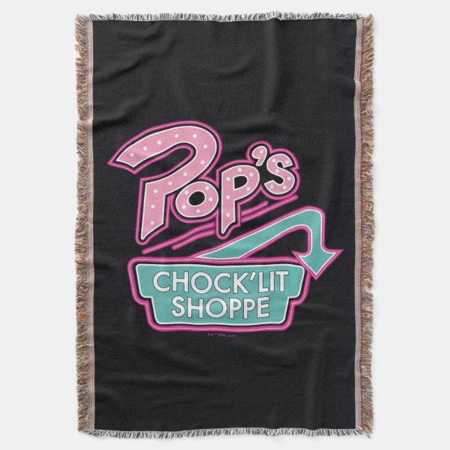 Pop's Chock'Lit Shoppe Pink Logo Throw Blanket (Front Vertical)