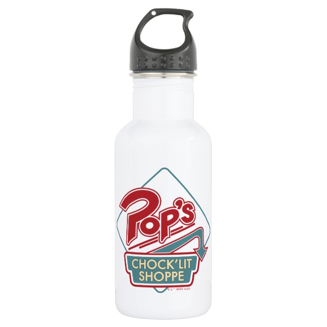 Pop's Chock'Lit Shoppe Red Logo 532 Ml Water Bottle (Front)