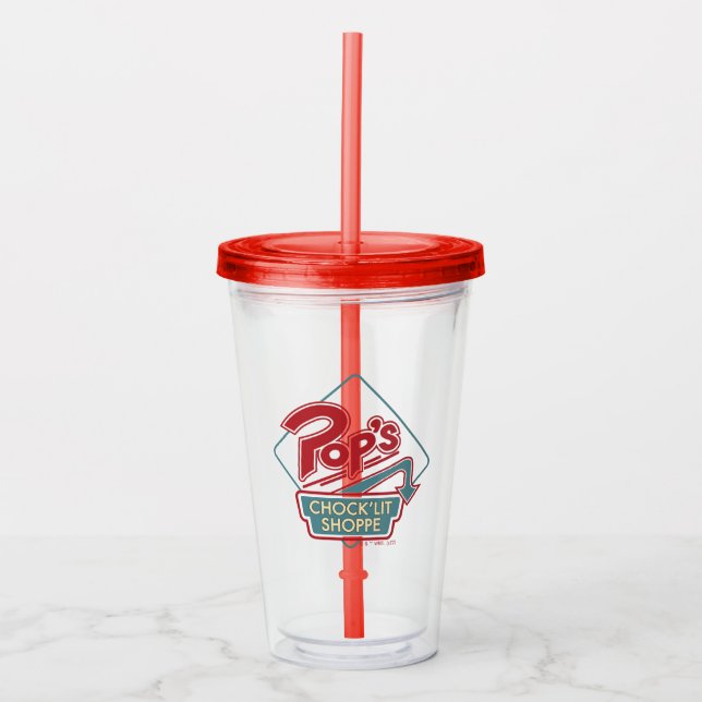 Pop's Chock'Lit Shoppe Red Logo Acrylic Tumbler (Front)