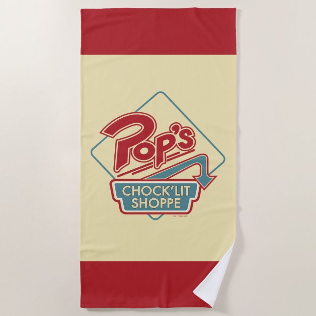 Pop's Chock'Lit Shoppe Red Logo Beach Towel (Front)